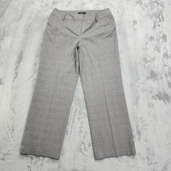 Josephine Pants - Josephine Pants Womens 12 P PETITE Black Blue Plaid Straight Trouser Leg Office